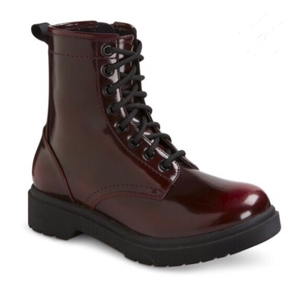 wine combat boots